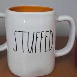 Rae Dunn White Mug with Orange Interior - Stuffed
